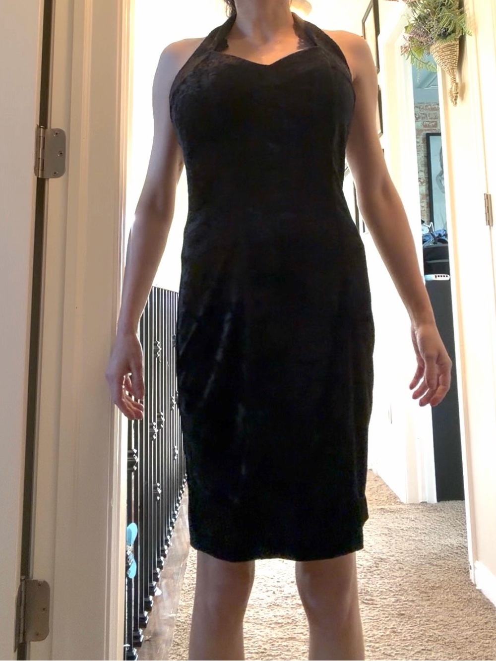 Black Halter Midi Dress - Sleek Evening Style